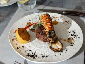 Surf and Turf with grilled beef fillet and lobster tail at Royal Crown Grill House