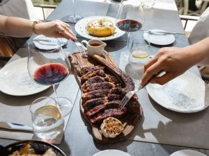 BBQ pork ribs served at the table at Royal Crown Grill House in Dubrovnik