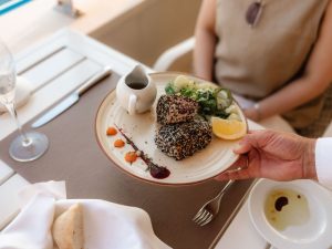 Sesame Crusted Tuna Steak served at Sunset Restaurant in Dubrovnik