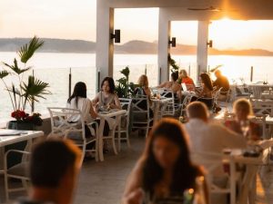 Guests enjoying the sunset atmosphere at Sunset Restaurant in Dubrovnik