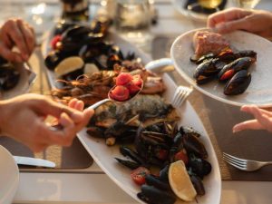 Adriatic Delight seafood platter for two at Sunset Restaurant in Dubrovnik